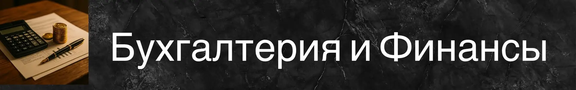 Стол с документами, калькулятором и фоном, посвященным бухгалтерии и финансам.